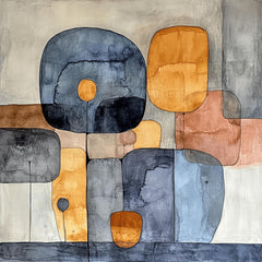 11 Soft Pastel Grey Orange Abstract Artwork, Digital Images, Modern Large Artwork, Square Wall Decor, Mid Century Style Print