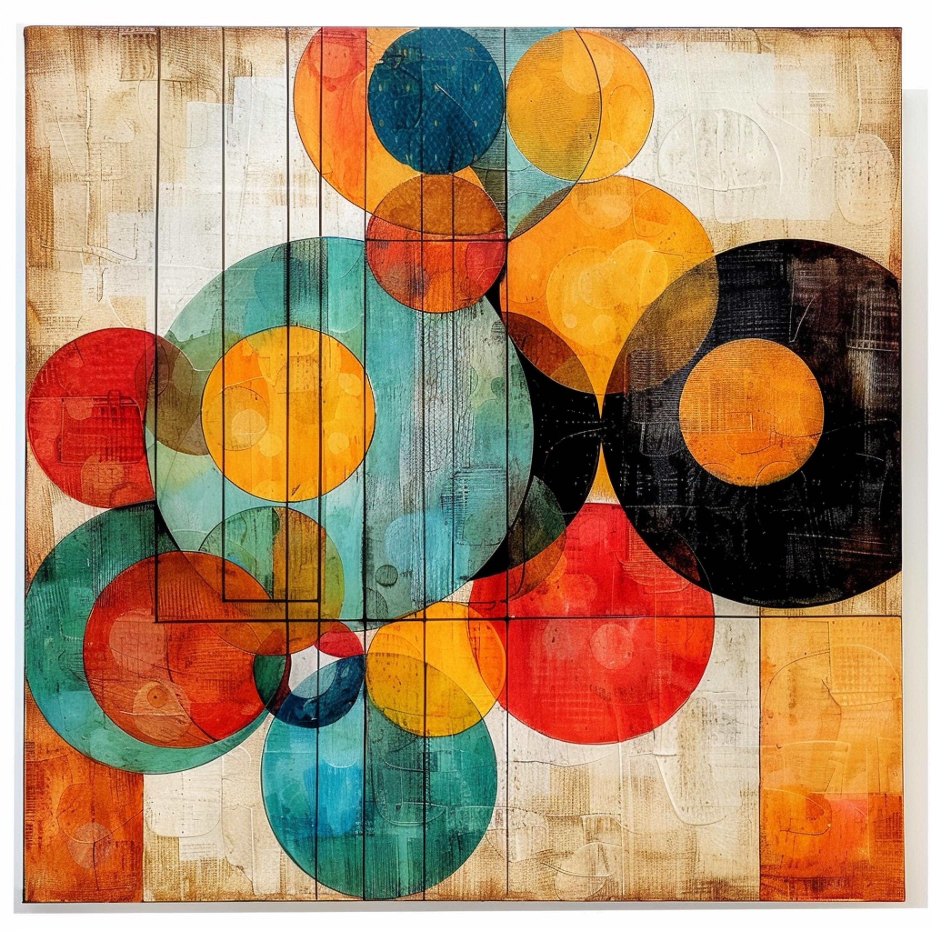 12 Mid Century Modern Abstract Large Square Artwork, 12 Digital Images, Living Dining Room Wall Art, Over the Bed Art Prints