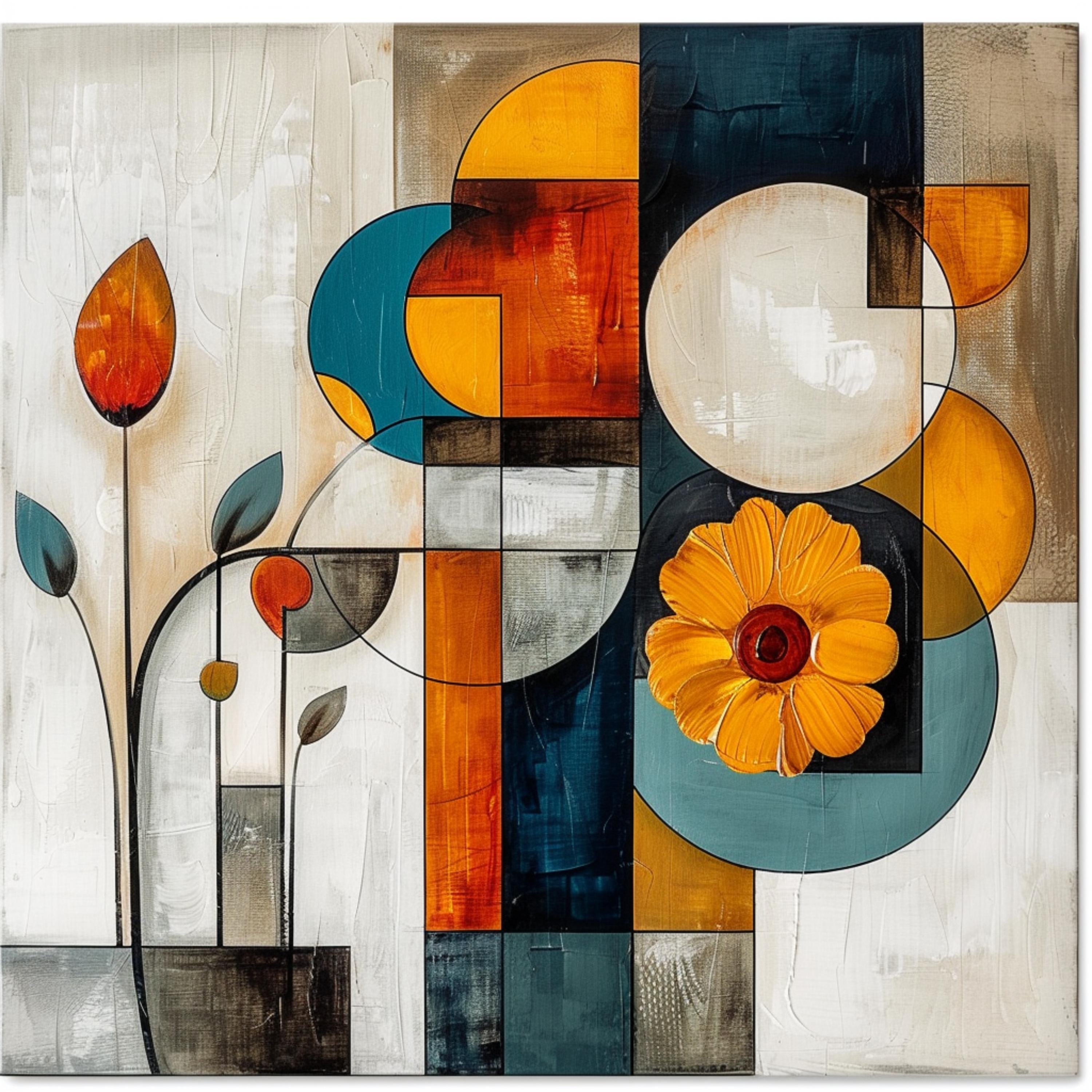 11 Mid Century Modern Abstract Digital Wall Art, Large Square Artwork Over The Bed Wall Decor Geometric Art, Minimalist Art Print Home Decor