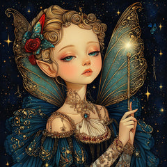 11 Fantasy Fairy Digital Artwork, Large Square Fairies Printable, Magical Night Sky Art, Enchanted Fairy Illustration, Whimsical Wall Decor