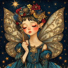 11 Fantasy Fairy Digital Artwork, Large Square Fairies Printable, Magical Night Sky Art, Enchanted Fairy Illustration, Whimsical Wall Decor