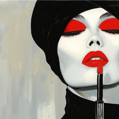 10 Fashion Make-up Art, Salon Wall Decor, Large Bold Square Artwork, 10 Digital Images, Modern Beauty Print, Bold Lipstick Design