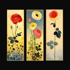 Eleven Digital Rose Art, Tall Thin Artwork, Vibrant Red Roses, Wall Decor, Unique Floral Print, Modern Home Art, Digital Download