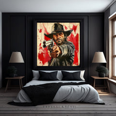 8 Western Cowboy Poster Style, EIGHT Digital Images, Printable Artwork, Large Wall Decor, Wild West Decor, Home Art Print, Overthebed