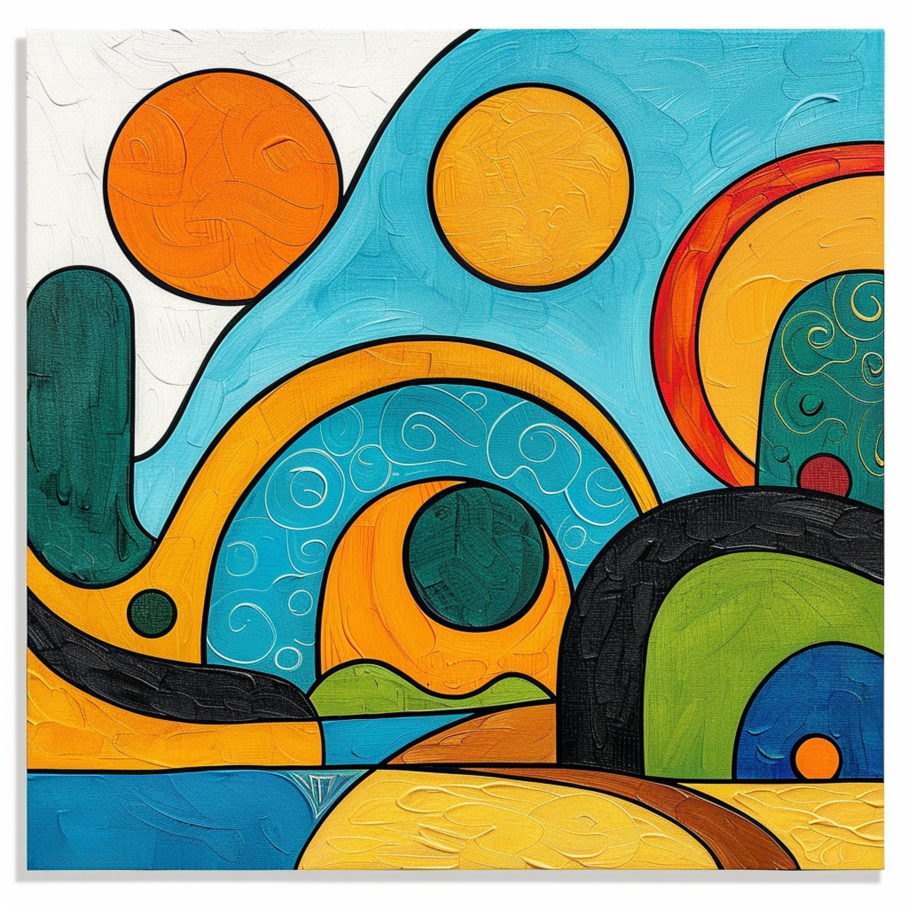 16 Mid Century Modern Wall Art, Large Abstract Poster, Colorful Over-The-Bed Art, Digital Download, Geometric Shapes Artwork