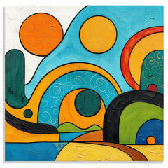 16 Mid Century Modern Wall Art, Large Abstract Poster, Colorful Over-The-Bed Art, Digital Download, Geometric Shapes Artwork