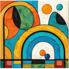 16 Mid Century Modern Wall Art, Large Abstract Poster, Colorful Over-The-Bed Art, Digital Download, Geometric Shapes Artwork