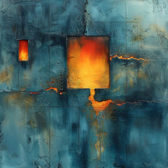 8 Digital Abstract Art Print, Blue and Orange Abstract Artwork, Large Wall Art, Modern Home Decor, Unique Art, Contemporary Design