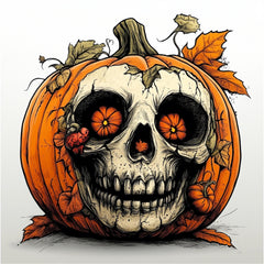 34 Spooky Pumpkin Head Character Poster Halloween Wall Art Creepy Pumpkin Illustration Unique Fall Decor, Scary Pumpkin Print Digital Images