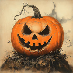 25 Spooky Halloween Pumpkin Poster Creepy Jack O Lantern Art Scary Pumpkin Head Print Autumn Decorations Halloween Wall Decor Digital Images