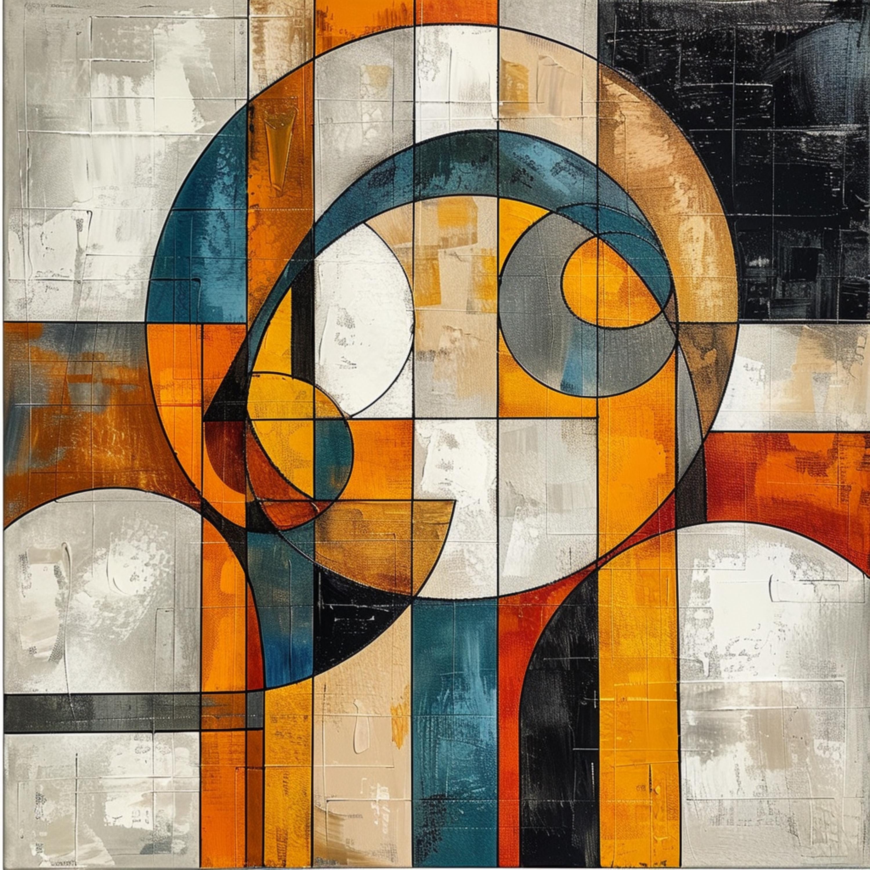 11 Mid Century Modern Abstract Digital Wall Art, Large Square Artwork Over The Bed Wall Decor Geometric Art, Minimalist Art Print Home Decor