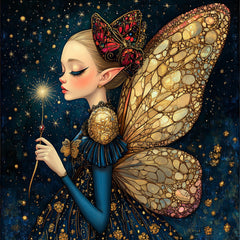11 Fantasy Fairy Digital Artwork, Large Square Fairies Printable, Magical Night Sky Art, Enchanted Fairy Illustration, Whimsical Wall Decor