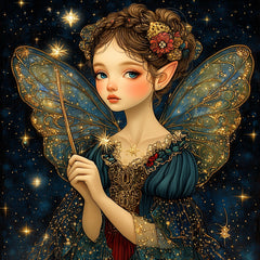11 Fantasy Fairy Digital Artwork, Large Square Fairies Printable, Magical Night Sky Art, Enchanted Fairy Illustration, Whimsical Wall Decor