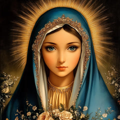 8 Mother Mary Wall Art, Digital Images Set, Religious Decor, Christmas Wall Art, Large Square Prints, Catholic Wall Art, Marian Poster