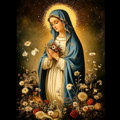 8 Mother Mary Wall Art, Digital Images Set, Religious Decor, Christmas Wall Art, Large Square Prints, Catholic Wall Art, Marian Poster
