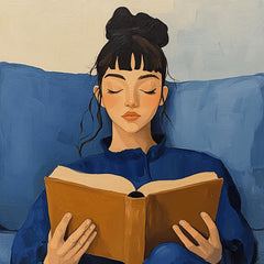 8 Reading Girl Wall Art, Literary Poster, Cozy Interior Decor, Book Lover Gift, Modern Illustration Print, Unique Home Decor, Art Piece