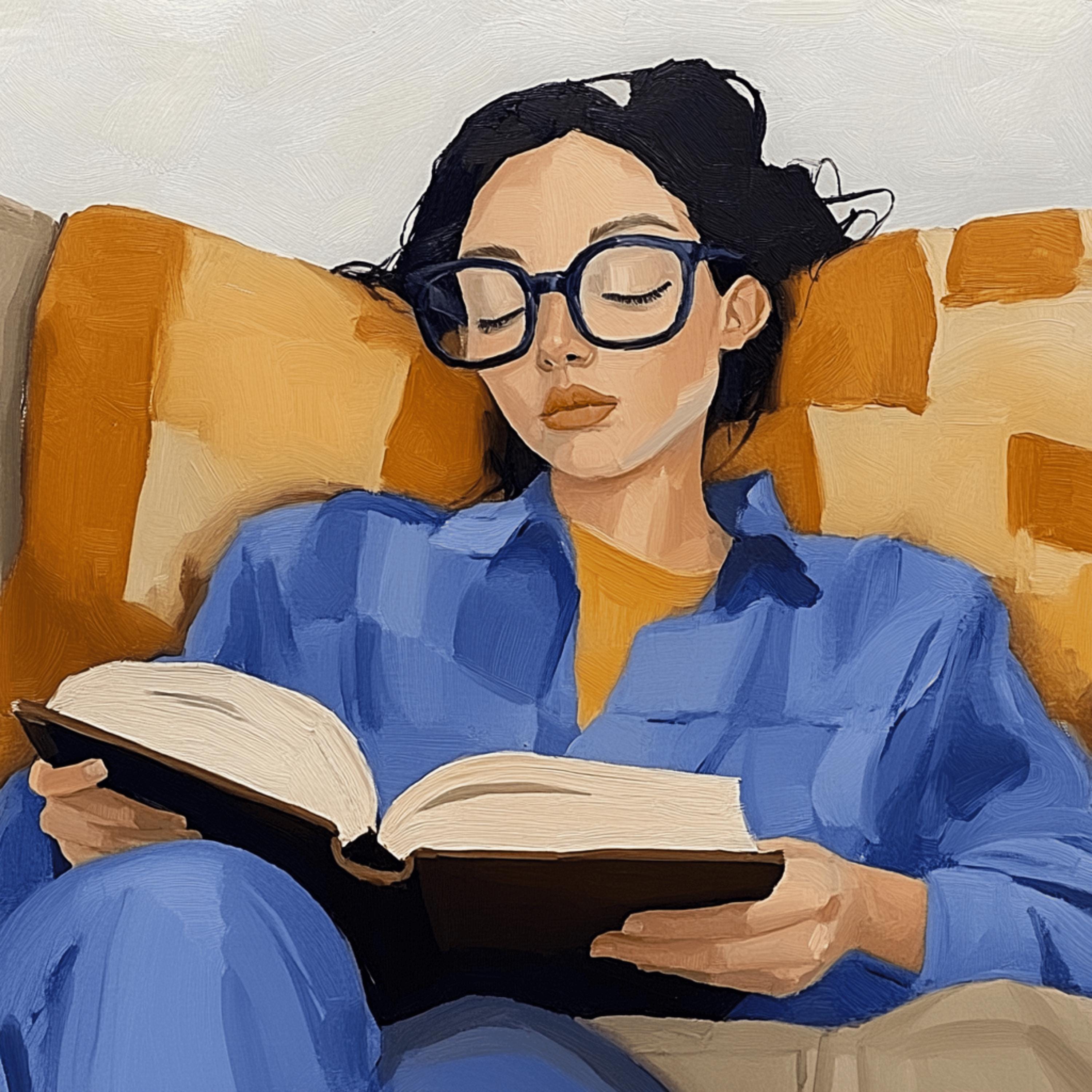 8 Reading Girl Wall Art, Literary Poster, Cozy Interior Decor, Book Lover Gift, Modern Illustration Print, Unique Home Decor, Art Piece