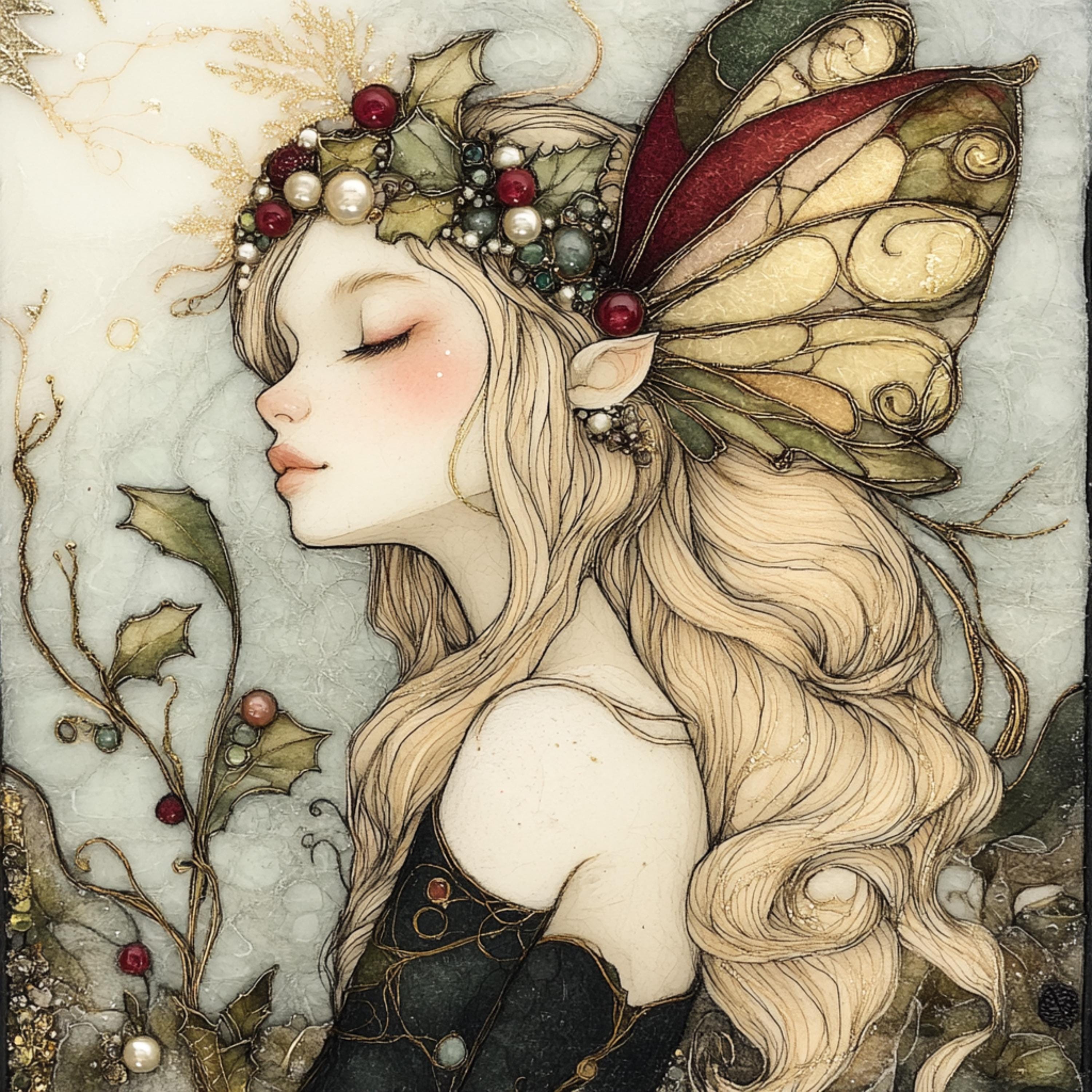 15 Enchanting Christmas Fairy Wall Art, Fantasy Fairy Poster, Woodland Fairy Artwork, Fairy Tale Illustration, Ethereal Fairy, Printable Art