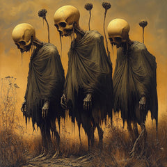 Skeleton Skull Halloween Artwork 8 Digital Images Horror Poster Large Square Skeleton Art Creepy Wall Decor Spooky Skull Print