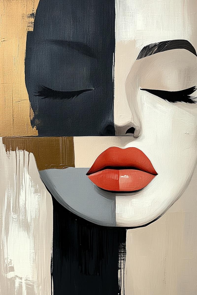 Abstract Figures Portraits, Set of 12 Digital Images, Large Art Poster, Modern Wall Decor, Contemporary Poster, Minimalist Art Print