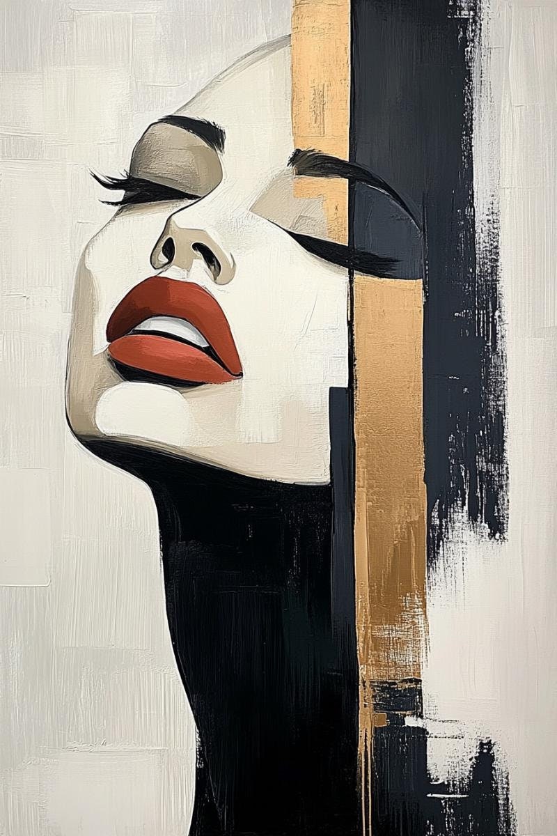 Abstract Figures Portraits, Set of 12 Digital Images, Large Art Poster, Modern Wall Decor, Contemporary Poster, Minimalist Art Print