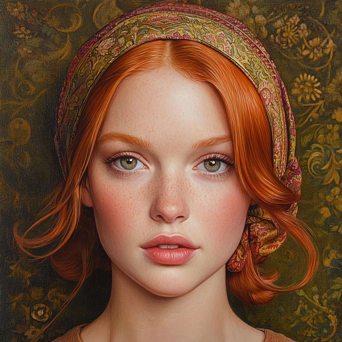 Eleven Digital Portrait, Elegant Female Art, Large Square Poster Artwork, Perfect Home Decor Display