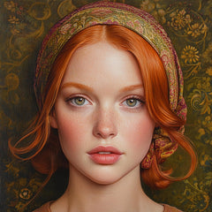 Eleven Digital Portrait, Elegant Female Art, Large Square Poster Artwork, Perfect Home Decor Display
