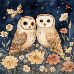 16 Enchanting Owl Art Prints, Set of 16 Digital Posters, Large Square Wall Decor, Kid's Room, Bedroom, Playroom Artwork, Animal Theme