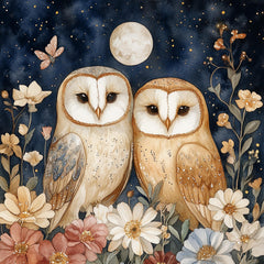 16 Enchanting Owl Art Prints, Set of 16 Digital Posters, Large Square Wall Decor, Kid's Room, Bedroom, Playroom Artwork, Animal Theme