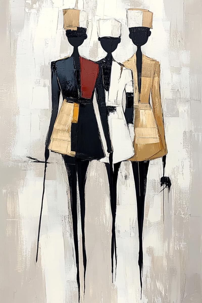 Abstract Figures Portraits, Set of 12 Digital Images, Large Art Poster, Modern Wall Decor, Contemporary Poster, Minimalist Art Print
