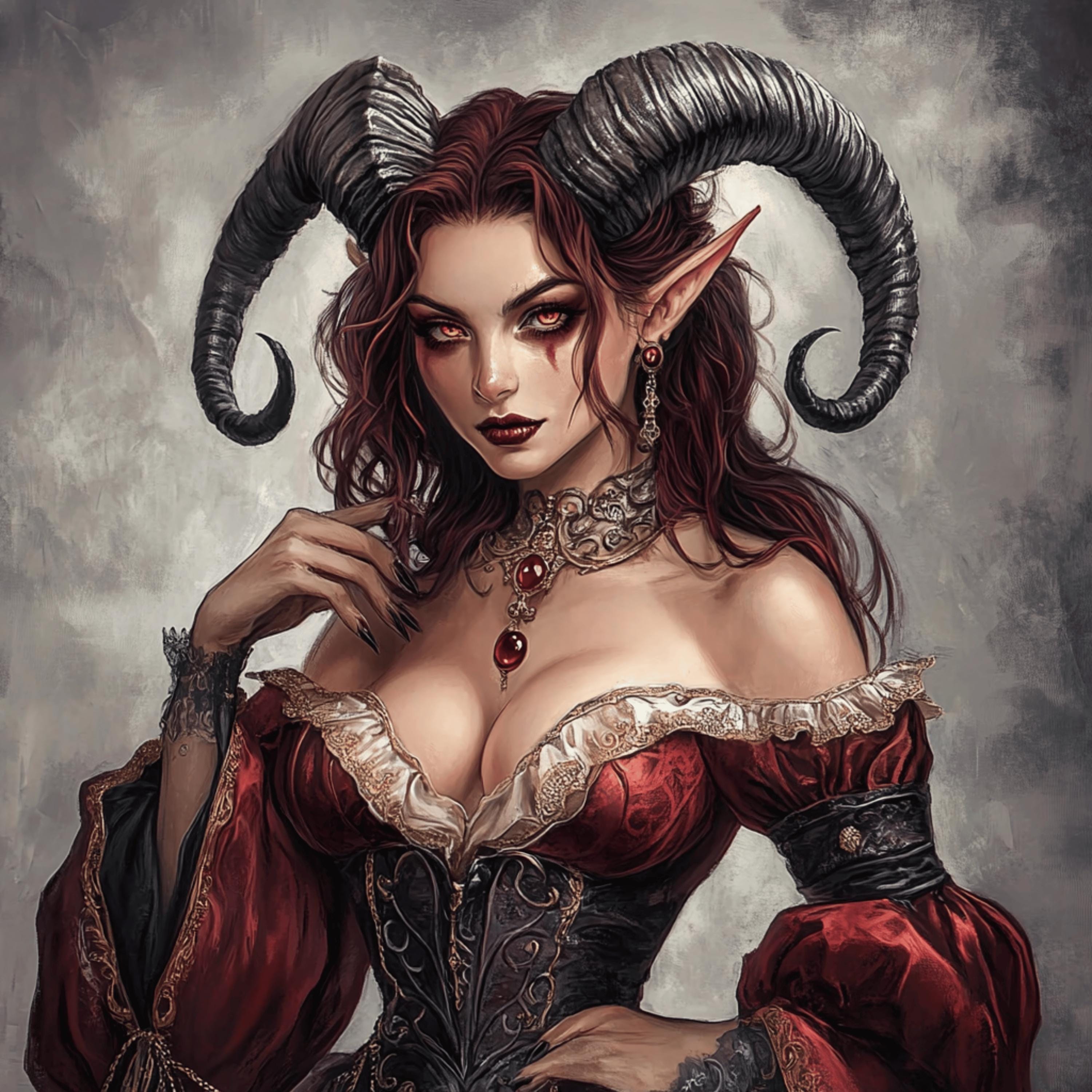 39 She Devil Digital Art, Various Art Styles, Halloween Decor, Gothic Wall Art, Large Square Poster, Unique Artwork for Home