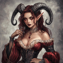 39 She Devil Digital Art, Various Art Styles, Halloween Decor, Gothic Wall Art, Large Square Poster, Unique Artwork for Home