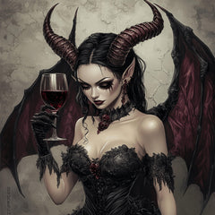 39 She Devil Digital Art, Various Art Styles, Halloween Decor, Gothic Wall Art, Large Square Poster, Unique Artwork for Home