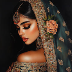 12 Indian Female Portrait Set, Large Square Artwork, Digital Wall Art, Overthebed Poster, 12 Piece Collection, Home Decor