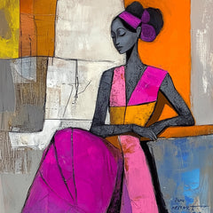14 Digital Cubist Abstract Female Poster, Large Square Abstract Artwork, Modern Digital Art Print, Contemporary Art for Home Decor