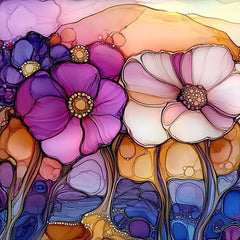 22 Abstract Floral Alcohol Ink Art Print, Large Square Digital Poster, 22 Digital Images Set, Wall Art Decor, Home and Office Artwork