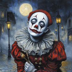22 Sad Clown Digital Portrait, Large Square Artwork, Poster Image, 22 High Resolution Downloads, Emotional Art, Gothic Wall Decor