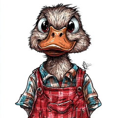 11 Cute Duck Cartoon Caricature Digital Image, Fun Wall Art for Kids Room, Printable Poster, Large Square Artwork, Nursery Decor