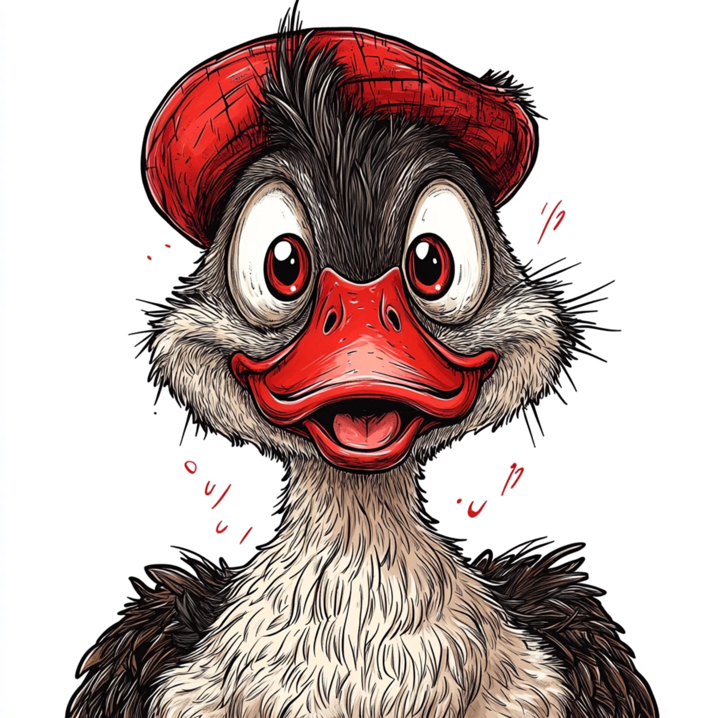 11 Cute Duck Cartoon Caricature Digital Image, Fun Wall Art for Kids Room, Printable Poster, Large Square Artwork, Nursery Decor