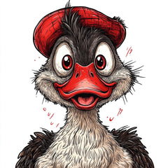 11 Cute Duck Cartoon Caricature Digital Image, Fun Wall Art for Kids Room, Printable Poster, Large Square Artwork, Nursery Decor
