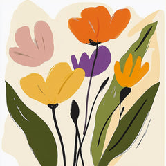 12 Digital Floral Poster Art, Set of 12 Pastel Images, Large Square Artwork, Floral Wall Decor, Over The Bed Art Prints