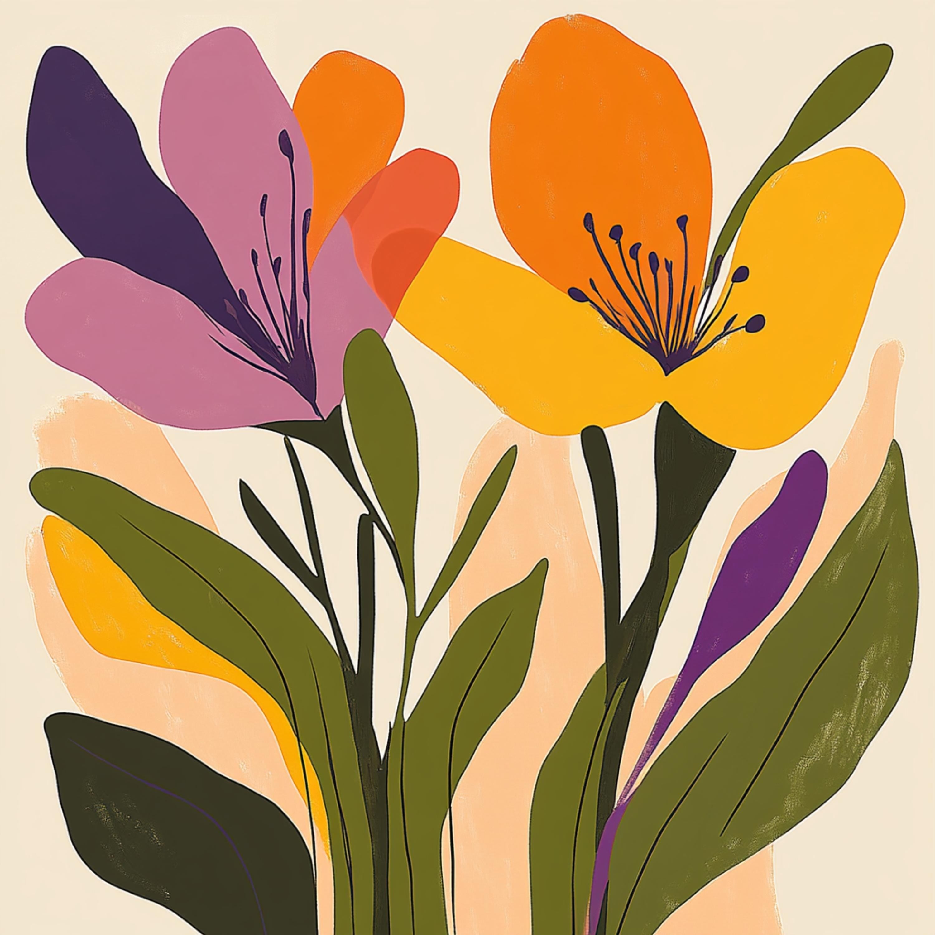 12 Digital Floral Poster Art, Set of 12 Pastel Images, Large Square Artwork, Floral Wall Decor, Over The Bed Art Prints