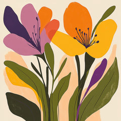 12 Digital Floral Poster Art, Set of 12 Pastel Images, Large Square Artwork, Floral Wall Decor, Over The Bed Art Prints
