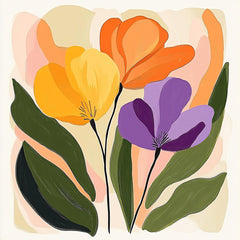 12 Digital Floral Poster Art, Set of 12 Pastel Images, Large Square Artwork, Floral Wall Decor, Over The Bed Art Prints