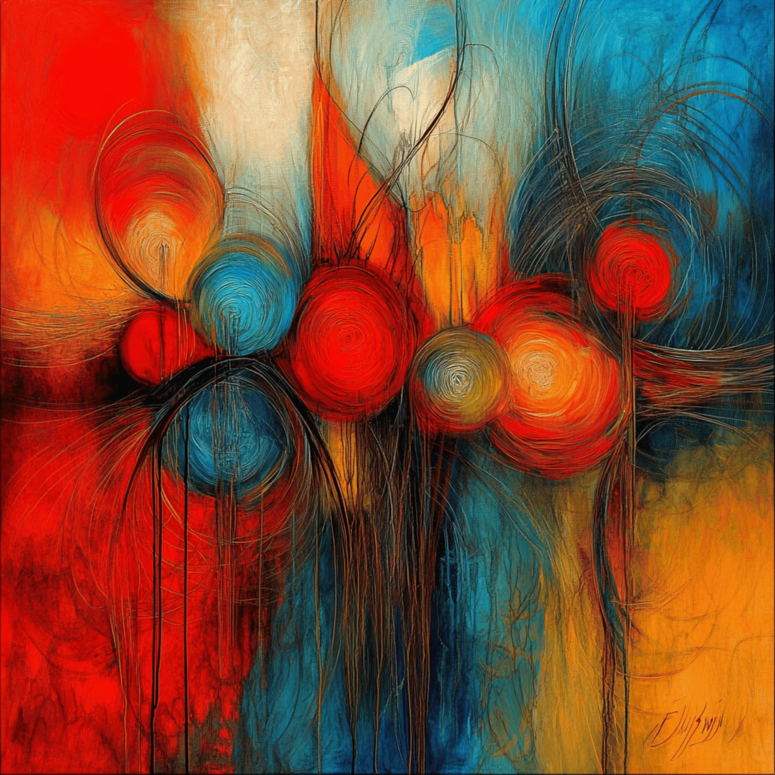 12 Abstract Vibrant Primary Colors Digital Prints Set, Modern Wall Art Square Prints, Colorful Contemporary Artwork Poster Collection