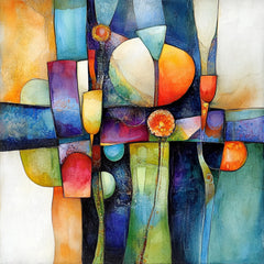 12 Abstract Artwork Digital Prints, Vibrant Colors Wall Art, Large Square Poster, 12 Digital Images Set, Colorful Abstract Art