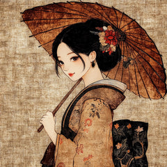 60 Geisha Japanese Girl Poster Large Square Artwork 60 Digital Images Exotic Beauty Vibrant Floral Art Wall Decor
