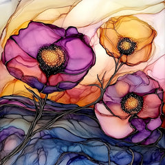 22 Abstract Floral Alcohol Ink Art Print, Large Square Digital Poster, 22 Digital Images Set, Wall Art Decor, Home and Office Artwork