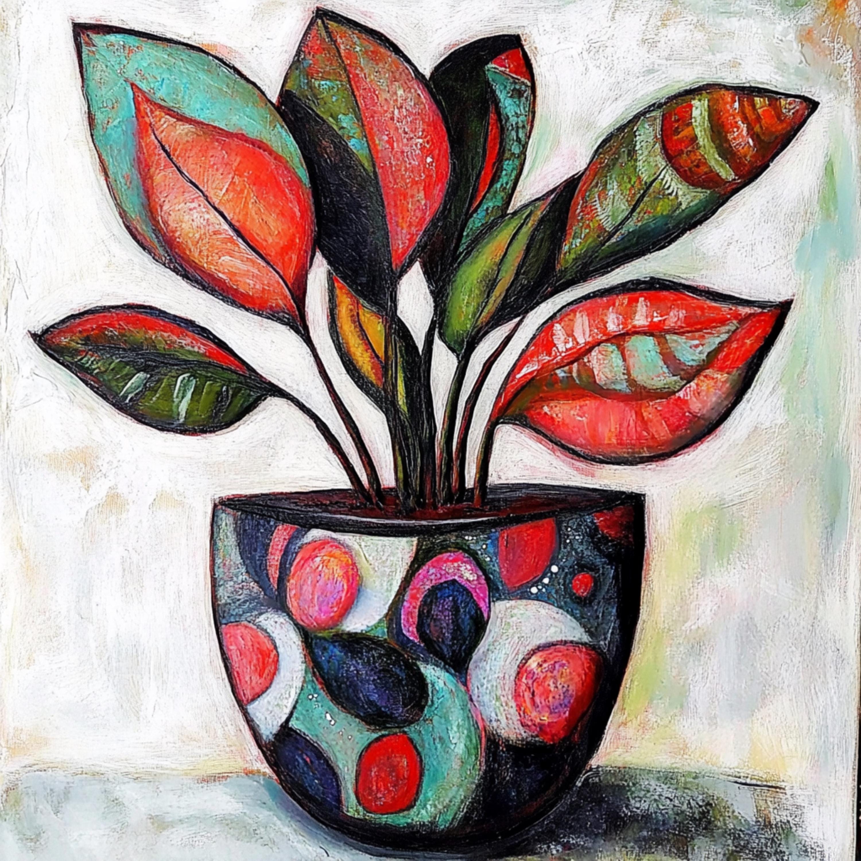 15 Modern Plant Art Poster Square Print Greenery Contemporary Decor Vibrant Botanic Wall Art Set of 15 Digital Images