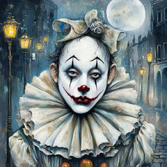22 Sad Clown Digital Portrait, Large Square Artwork, Poster Image, 22 High Resolution Downloads, Emotional Art, Gothic Wall Decor